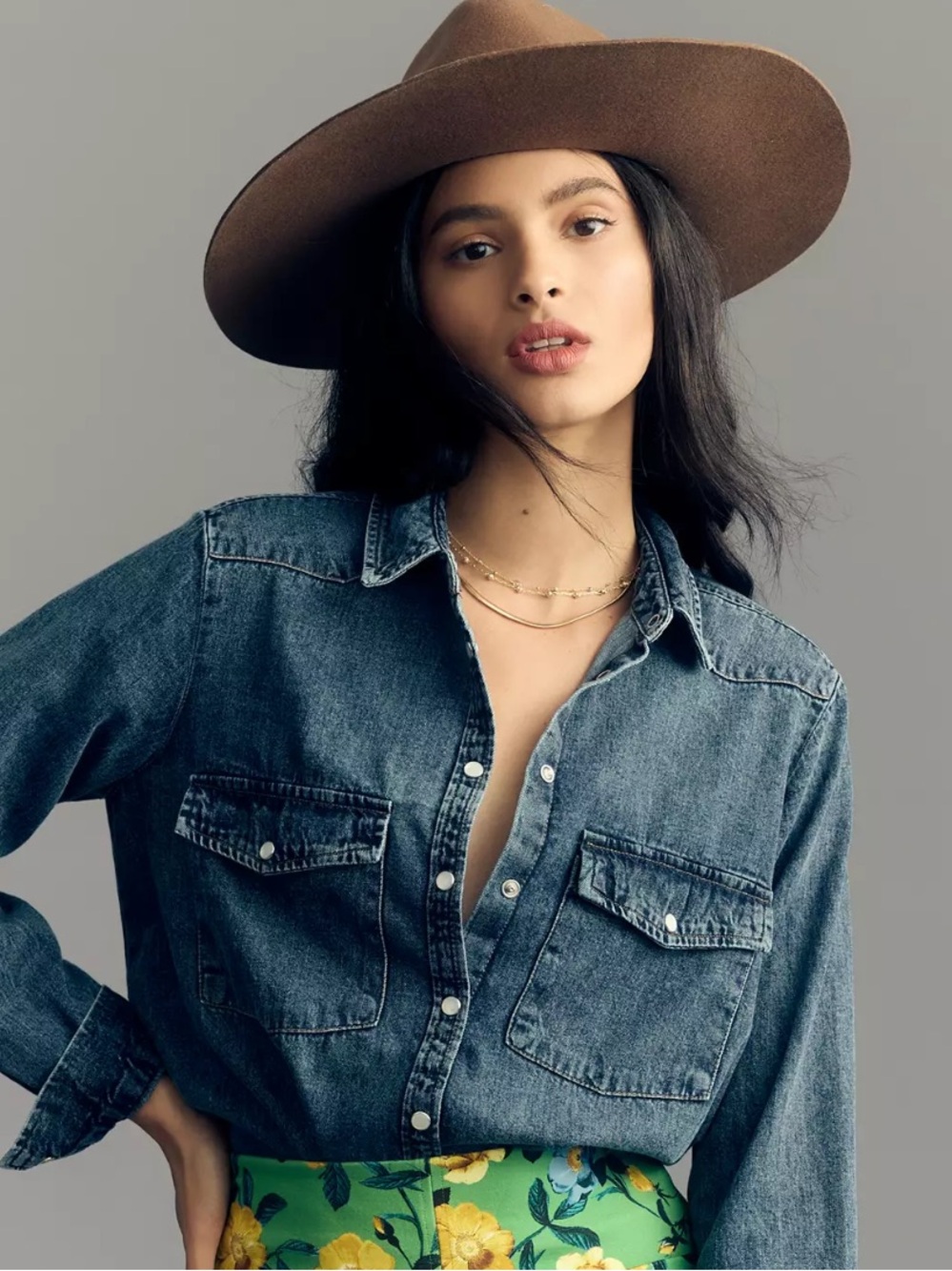 Anthropologie Wyeth Cognac Australian Wool Wide Brim Rancher Fedora Hat O/S Boho